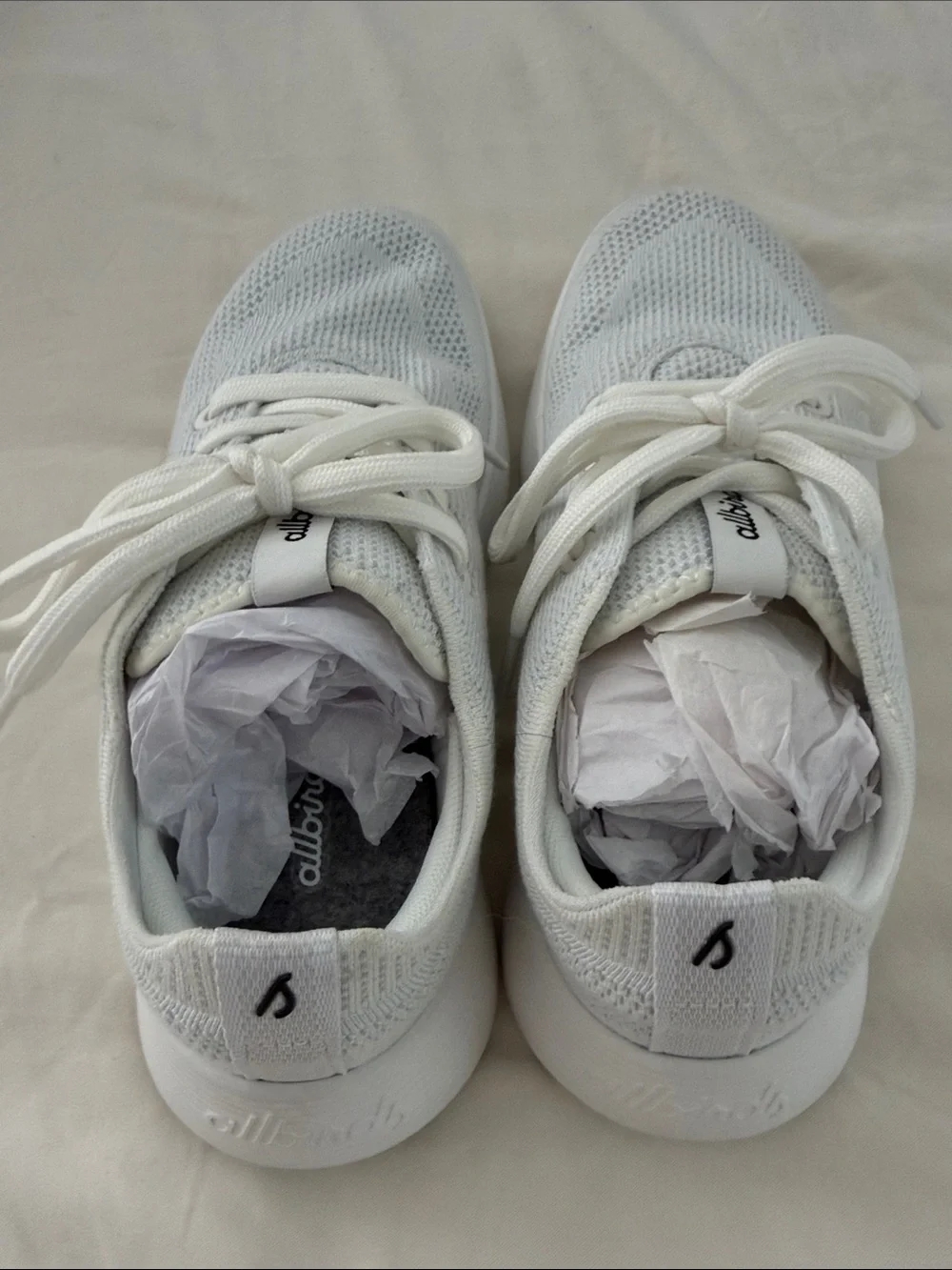 allbirds women’s White Knit Lace-Up Sneakers
